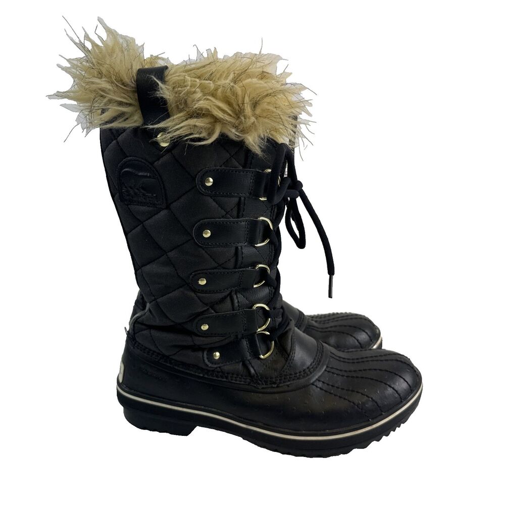Sorel Torfino Mid Boots Winter Faux Fur Trim Fleece Lined Waterproof Womens 9‎